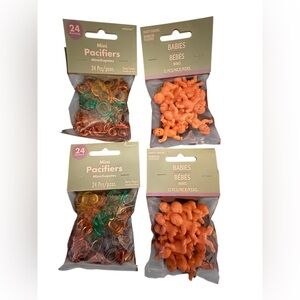 Baby Shower Party Favors 48 Mini Pacifiers and 24 Babies Set